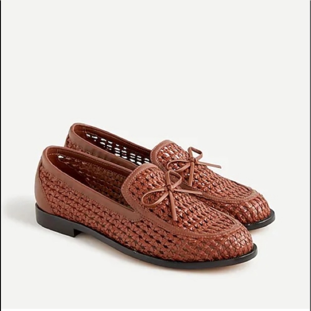 J. Crew woven classic loafers warm sepia 9